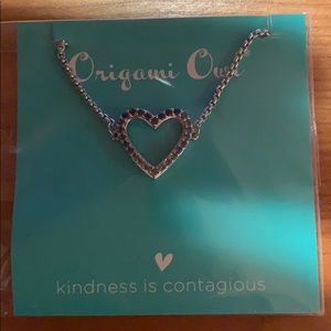 Origami Owl heart necklace